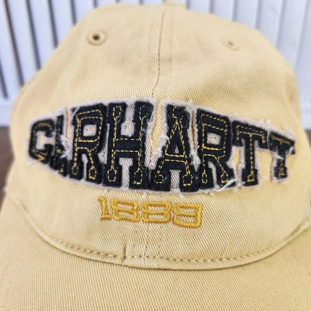 Carhartt 1889 Odessa Cap Yellow Strapback Embroidered Canvas Casual Work Hat